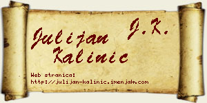 Julijan Kalinić vizit kartica